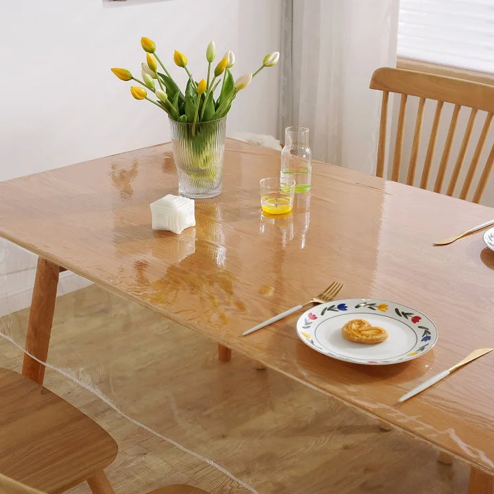 Desktop PVC Transparent Tablecloth Waterproof And Oil Proof Table Cloth Square Rectangular Coffee Table Table Cloth 1.4 2.2 3M