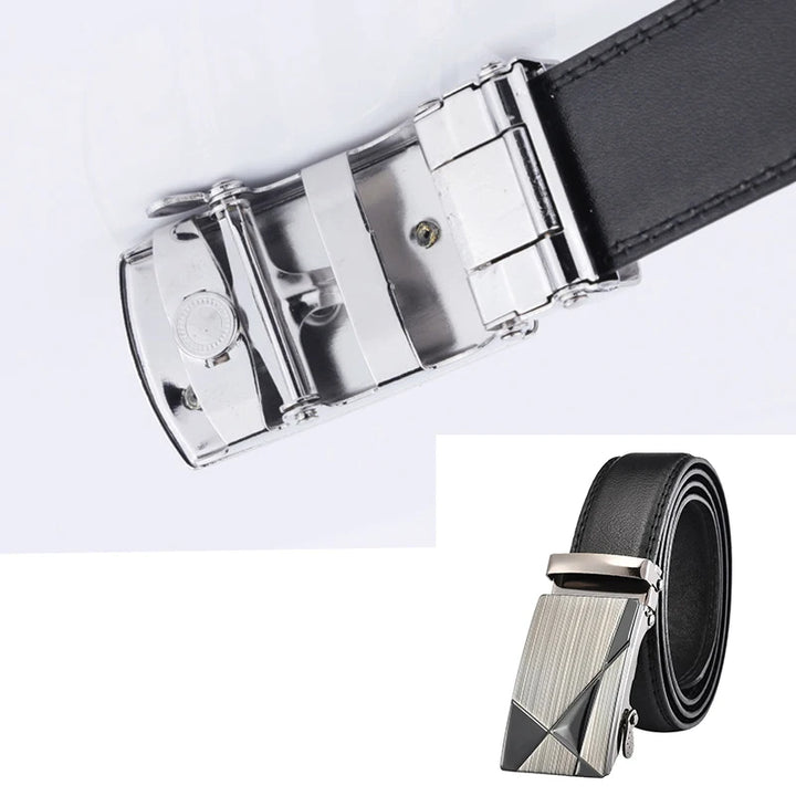Men Belts Automatic Buckle Belt PU Leather High Quality For Men Leather Strap Casual For Jeans