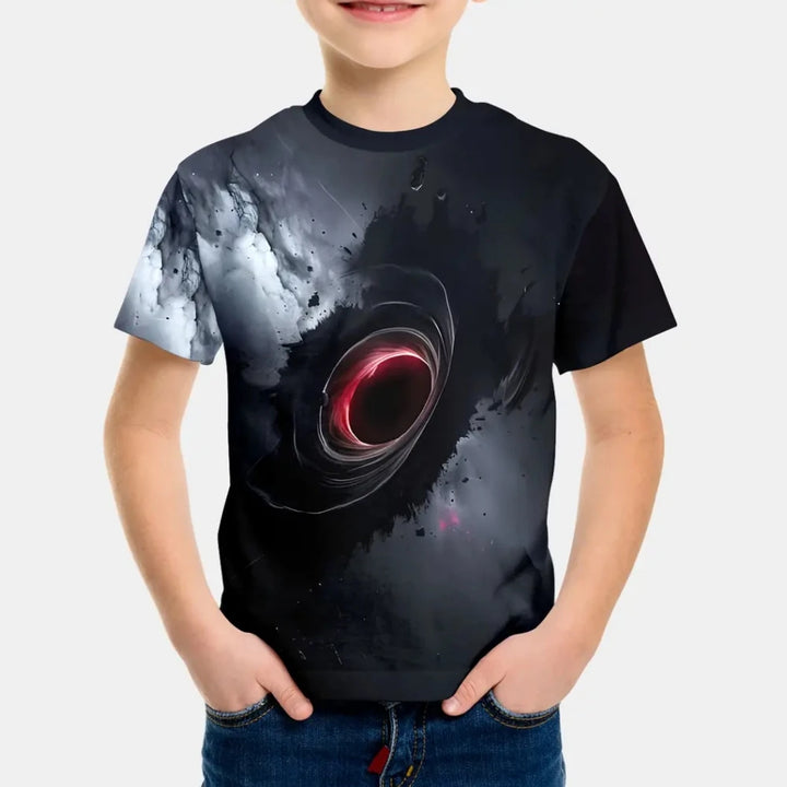 2025 Kids Clothes Fashions Beautiful Starry Sky Printing Crew Neck Short Sleeves Graphic T Shirts Outdoor Clothes for Children