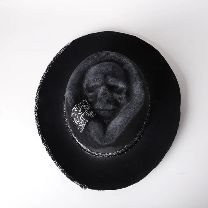 2024 Halloween New Skull Hat Western European Cowboy Hat Ball Hat Sad Reaper Handmade Skull Hat Party Hats
