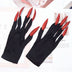 Halloween Gloves Makeup Black Nail Ghost Claw Dress Up Short Gloves Fashion Cosplay Halloween Performance Gloves Accessories