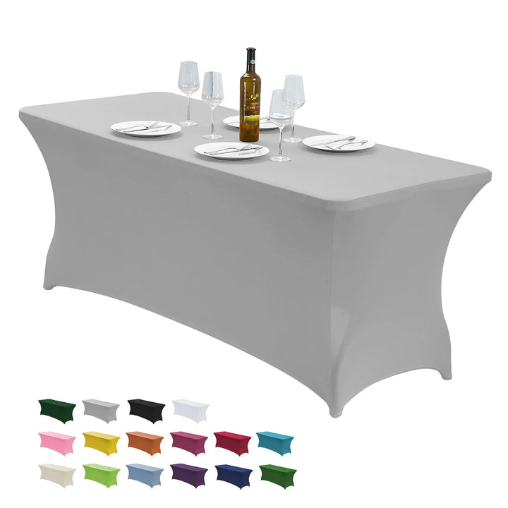 1Pc Spandex Table Cover for 6FT/4FT Table Universal Fitted Stretch Tablecloth for Party, Banquet, Wedding and Events