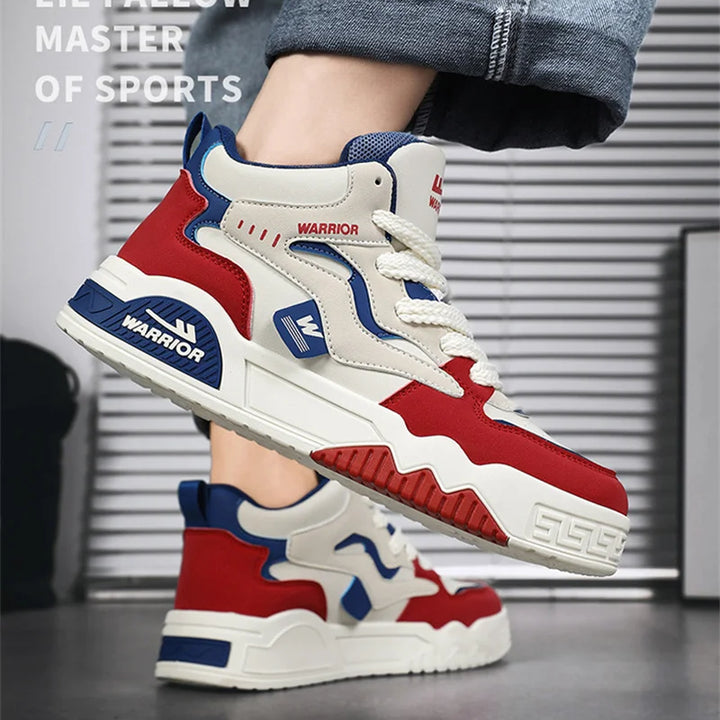 New Four Seasons Men's Sneakers Men's Comfortable Platform Shoes  Trend Lace-up Vulcanized Shoes White Casual Sneakers 5