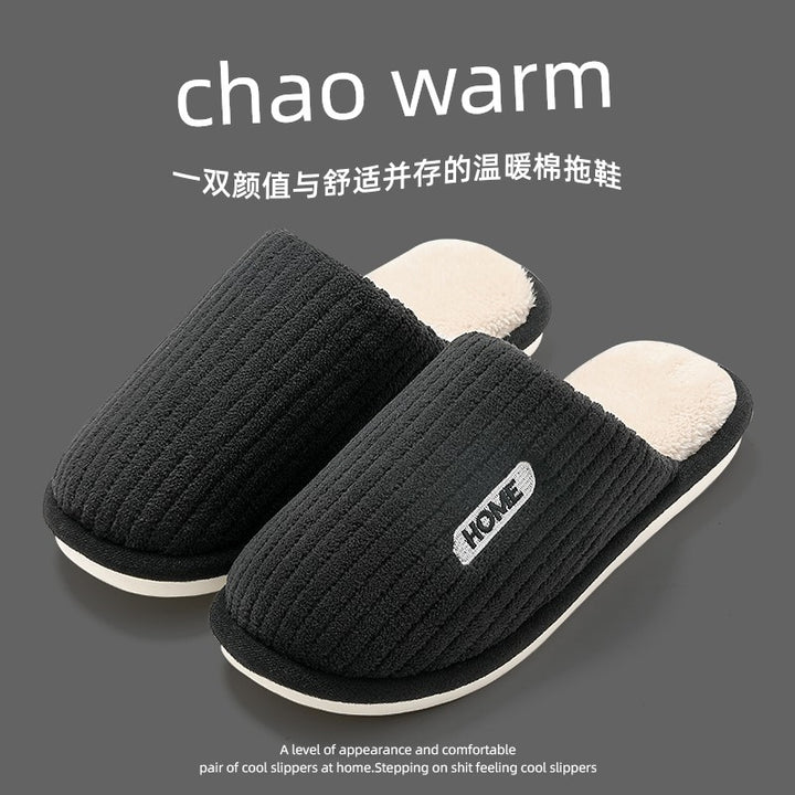 Waterproof Cotton Slippers Men Autumn and Winter 2025 New Arrival Indoor Home Non-Slip down Heattech Cotton Slippers Men's Winter