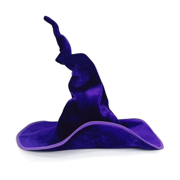 Halloween Witch Hat Velvet Witch Hat Women'S Soft Retro Black Twisted Pleated Witch Hat Halloween Role-Playing Party Props