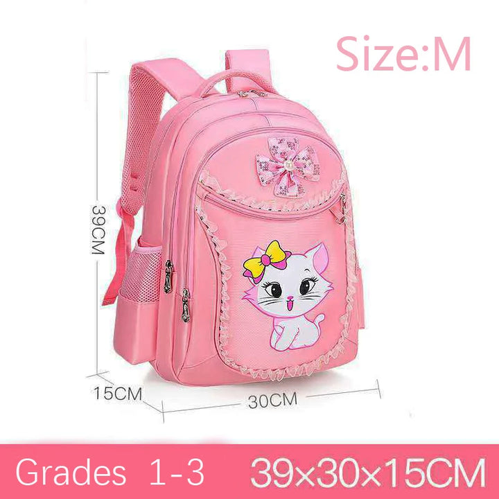 3PCS Kid Backpack For Girls Cartoon Cat Bowknot Children Lovely Bookbag with Lunch Box Schoolbag Gift Girl Backpack Waterproof