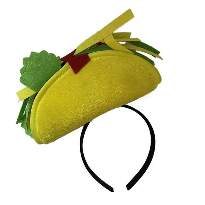 New Year Halloween French Fries Hat Cloth Personalized Taco Hair Hoop Yellow Head Accessories Creative Pizza Hat Headwear
