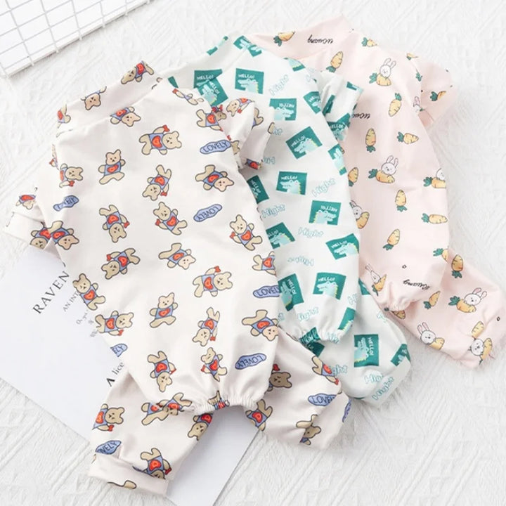 Pet Dog Clothes for Small Dogs Soft Warm Dog Jumpsuits Fashion Print Puppy Pajamas Cute Cat Sleepingwear Pet Onesie Dog Overalls