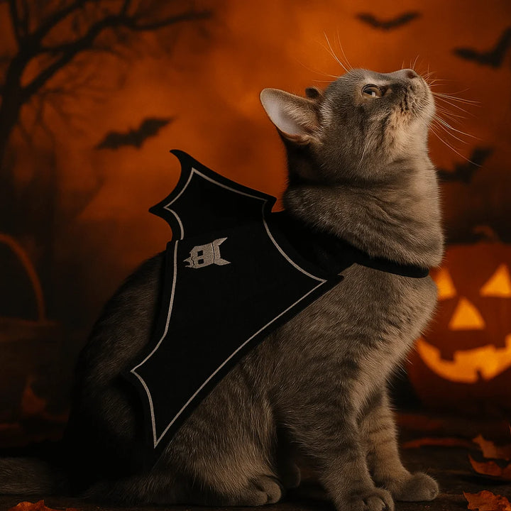 Halloween Cat Dress Up Costume Soft Adjustable Cats Bat Wing Cosplay Clothes Polyester Halloween Party Supplies Pet Supplies