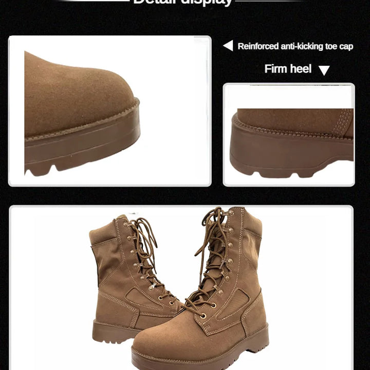 New Brand Leather Man Tactical Combat Boots Men Outdoor Hiking Desert Boots Breathable Male Ankle Boots