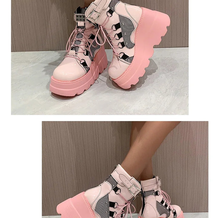 Women's Boots 2024 Autumn Women Ankle Boots Platform Wedges High Heels Short Boots New Fashion Design Zip Cosplay Shoes of Women