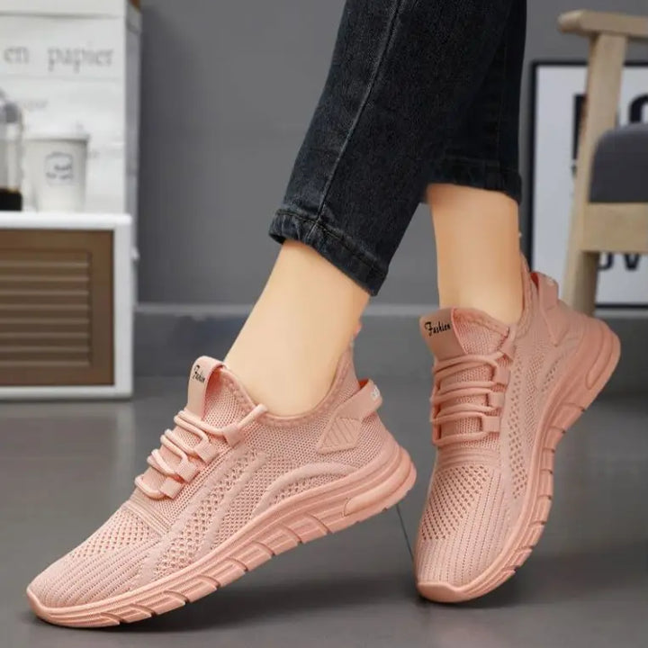 Women Casual Sneakers Lace-up Gym Vulcanized Shoes White Female Footwear Fashion Breathable Walking Mesh Flat Shoes Trainers