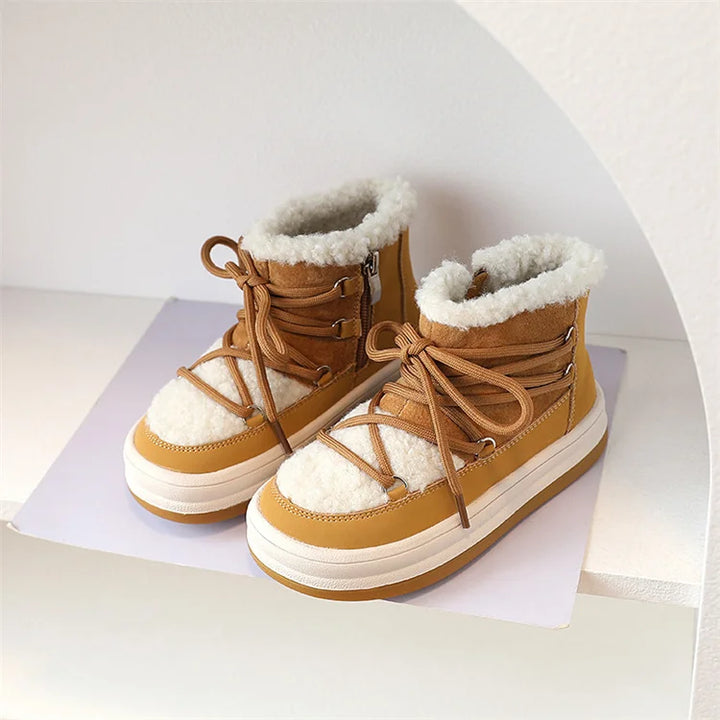2025 New Autumn/Winter Children Boots For Boys Warm Plush Rubber Sole Toddler Kids Sneakers  Fashion Girls Boots 21-30