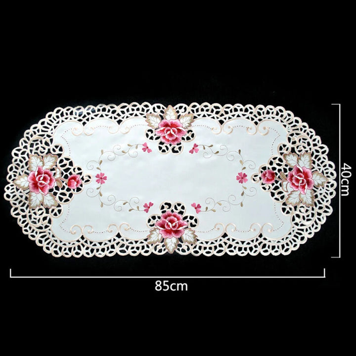 Embroidered Lace Tablecloth Floral Table Cloth/Mat Wedding Party Event Home Decor Table Runner Dining Table Cloth