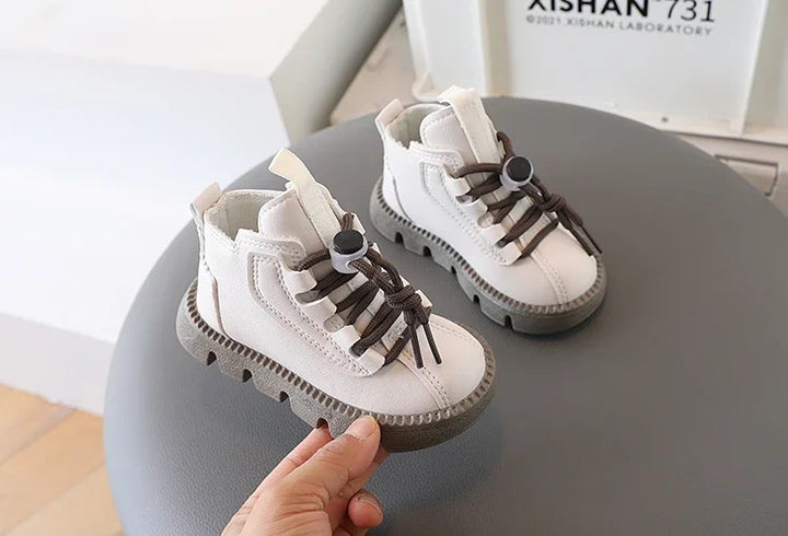 Boys Boots Kids Ankle Boots 2025 Autumn Winter New Toddlers Children Fashion Boots for Little Boy Girl Lace-up Soft Rubber