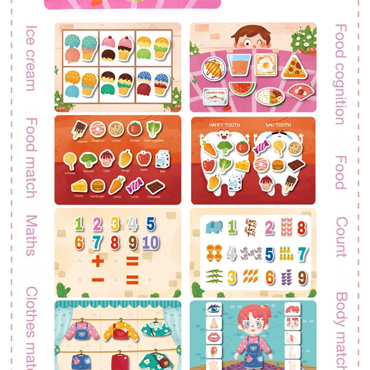 Montessori Busy Book for Kids Sticker Quiet Book Baby Early Educational Toy toddlers Matching Puzzles Game Learning Toys Gifts