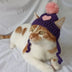 Cute Crochet Pet Hat with Wool Ball - Soft Yarn Cat Dog Costume, Birthday Photo Prop, Warm Winter Hat for Puppy Kitten
