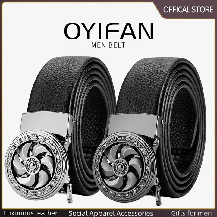 Men's Belt Leather Men Belts Waistband Automatic Belt for Man Mens Male Genuine Waist belts Business belts