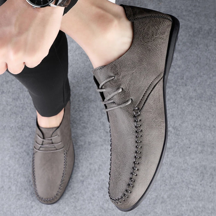 Leather Men Shoes Fashion Formal Men Shoes Moccasins Italian Breathable Male Driving Shoes Black Plus Size 38-47