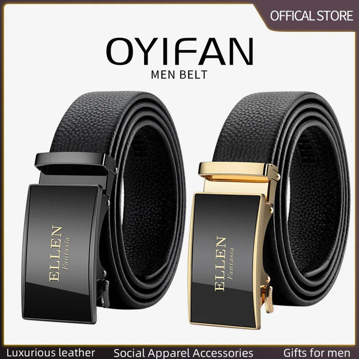 Men's Belt Leather Men Belts Waistband Automatic Belt for Man Mens Male Genuine Waist belts Business belts