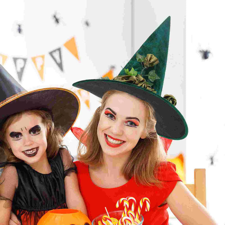 Green Festival Halloween Party Witch Hat Costume Accessory Wide Brim Cosplay nament Comfortable Headwear Decoration Prop
