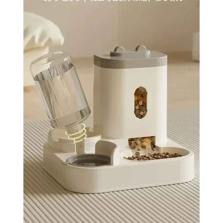 Automatic Pet Feeder and Water Dispenser 2in1 Raised Food Bowl with Water Fountain for Cat Dog Large Capacity Pet Accessories