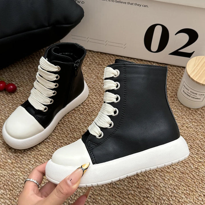 Children's Boots Autumn and Winter New Korean Style Short Boots for Boys and Girls Waterproof Mid-Calf Baby Girl Leather Boots Fashionable Brand Shoes