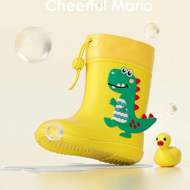Kids Girl Boy Rain Boots Waterproof Toddler Rainboots Children's Shoes Rubber Boots Kids Baby Cartoon Dinosaur Water Shoes Boots