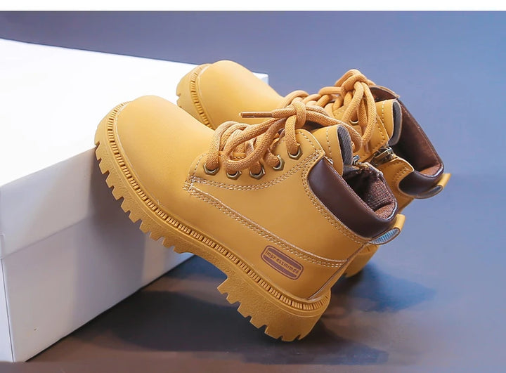 Kids Ankle Boots for Boys Girls 2025 New Autumn Toddler Hiking Boots Breathable Non-slip Korean School Shoes for Rainy Season