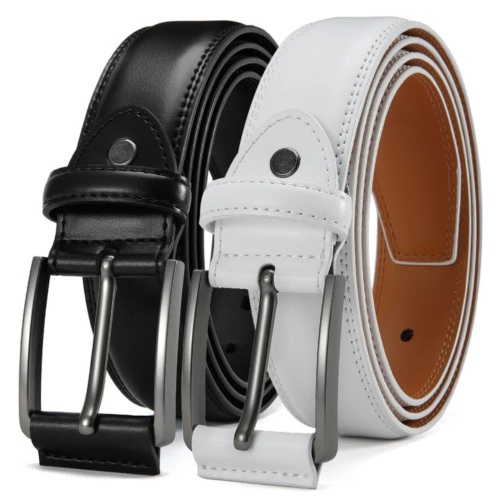 Men Belts High Quality Genuine Leather LONG Large Pin Buckle Metal Automatic Buckle Male Belts Strap Male