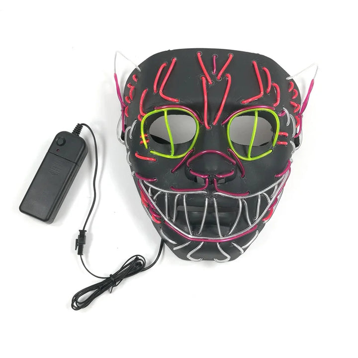 Halloween Carnival Party Costume Decoration Luminous LED Mask Halloween Mask LED Maske Light Up Party Masks for Glow Party
