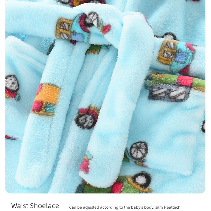 Autumn and Winter Thick Warm Anti-Kicking Blanket Hooded Home Pajamas