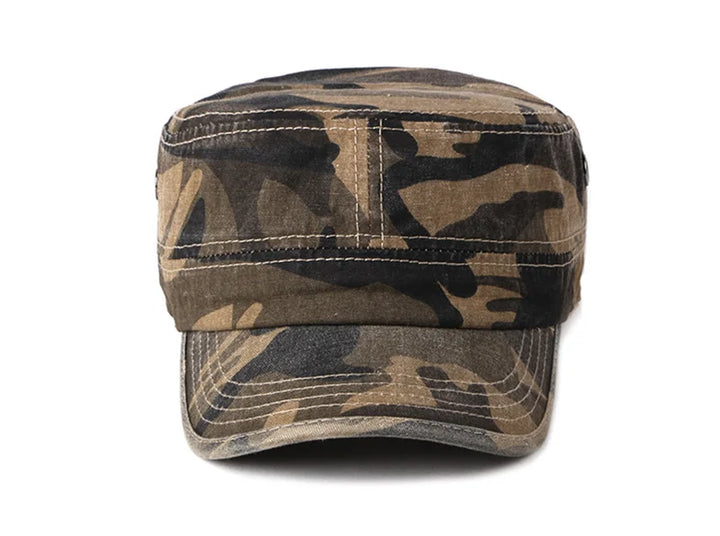 Vintage Camouflage Hats for Men Women Spring Summer Flat Top Baseball Caps Outdoor Camo Cadet Combat Fishing Cap Sunscreen Cap