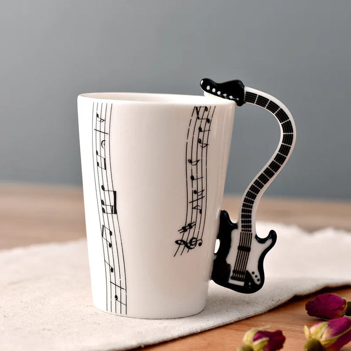 Dropshipping Ceramic Mugs Guitar Mug Musical Instrument Musical Note Shapes Coffee Mugs Milk Tea Cups Drinkwars for Kitchen Tool