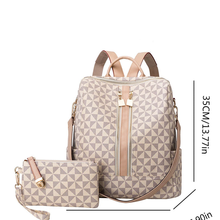 2pcs Backpack And Handbag Set, For Women, Waterproof Double Shoulder Crossbody Bag, Women's Travel Send Co