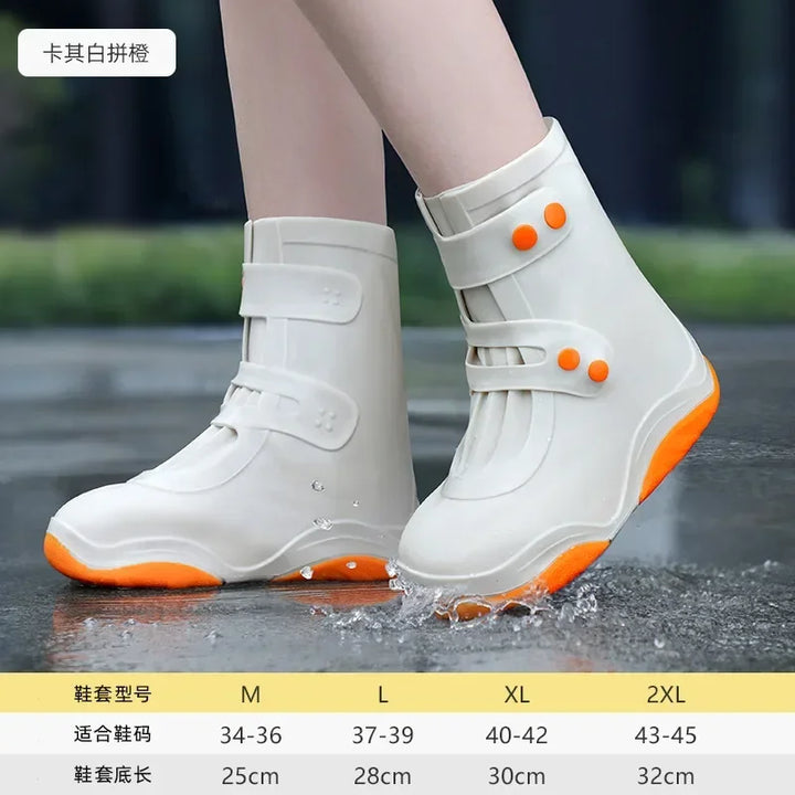 Kids Rain Shoes Cover Non-Slip Thick Bottom Wearable Soft Sole Convenience Fold Portable Waterproof Toddler Rainboots Fashion
