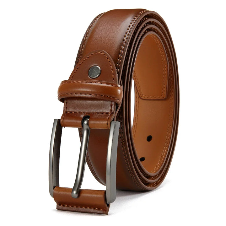 Men Belts High Quality Genuine Leather LONG Large Pin Buckle Metal Automatic Buckle Male Belts Strap Male