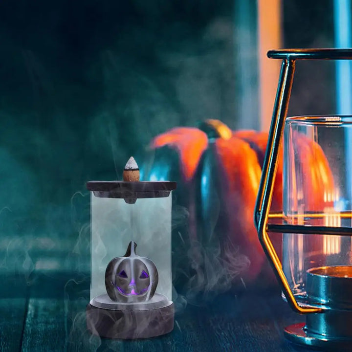Halloween Backflow Incense Burner Stylish Non-Slip Misty Fountain Festive Pumpkin Decor Aromatherapy Home Decoration For Desk