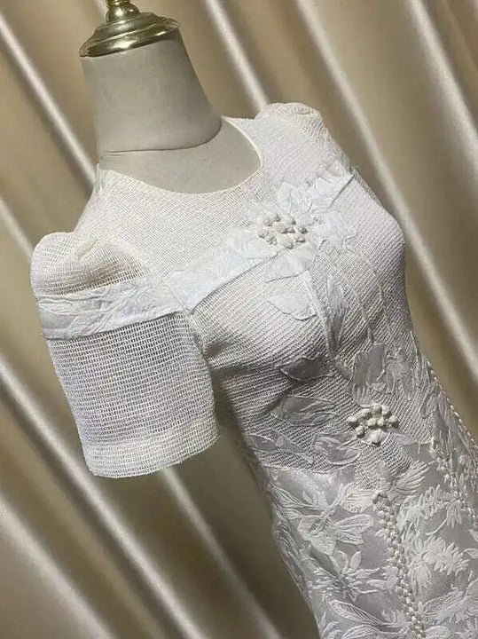 Elegant Long Dress Fairy Style Embroidered Flower Waist O Neck Short Sleeve Fashion Women Dress