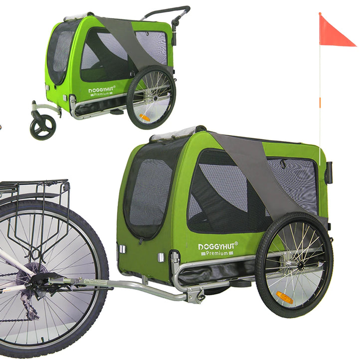 Pet Bicycle Trailer, Steel Pipe Material Waterproof Fabric, Safety Reflective Strip Design Suitable for Traveling with Pets