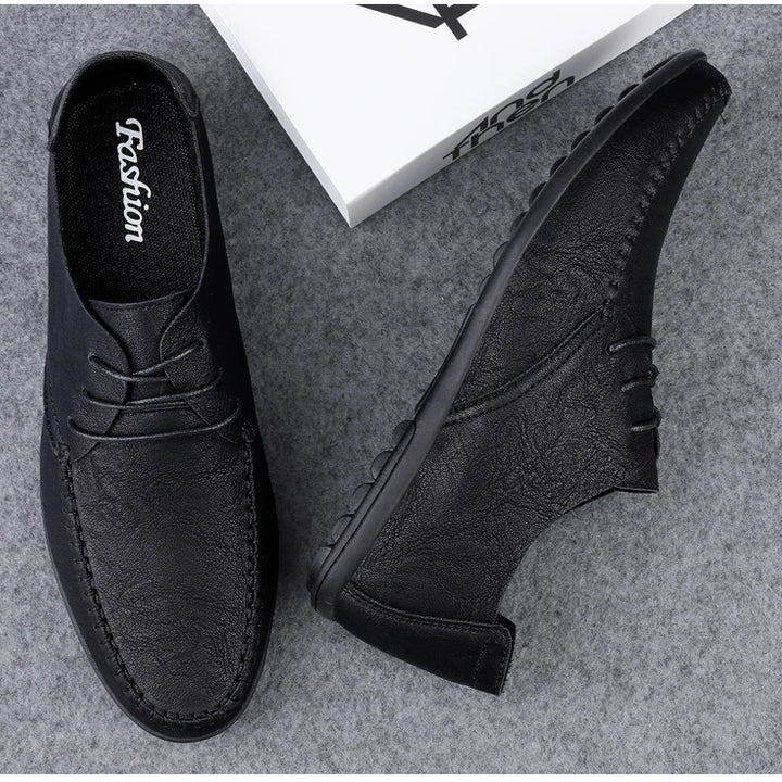 Leather Men Shoes Fashion Formal Men Shoes Moccasins Italian Breathable Male Driving Shoes Black Plus Size 38-47