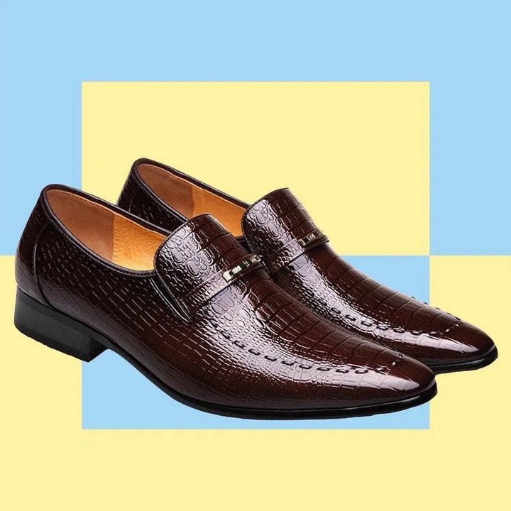 Mens PU Luxury Crocodile Pattern Men Business Dress Shoes Leather Casual Social Shoe Male Wedding Footwear Zapatos Hombre