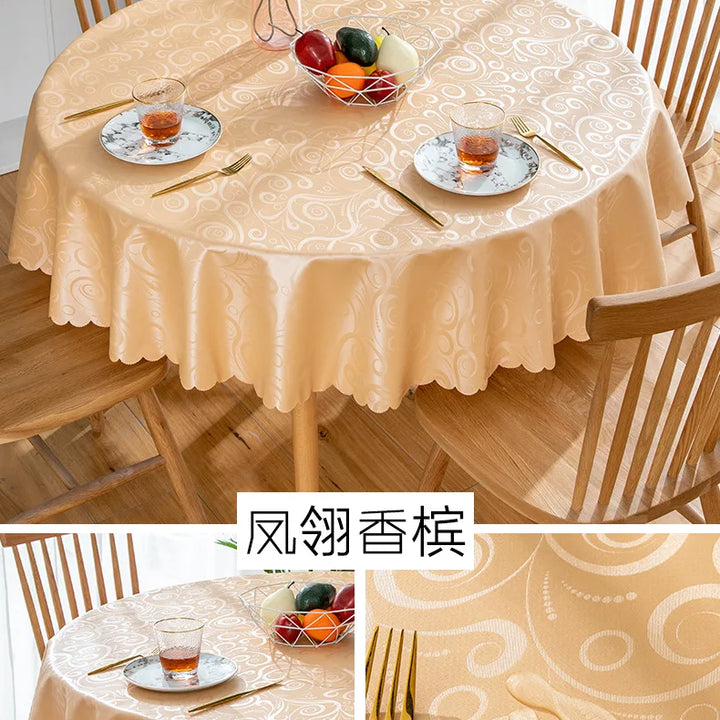 Waterproof  Round Table Cloth Pastoral PVC Plastic Kitchen Tablecloth Oilproof Antifouling Cover Dining Table Cloth Decorate