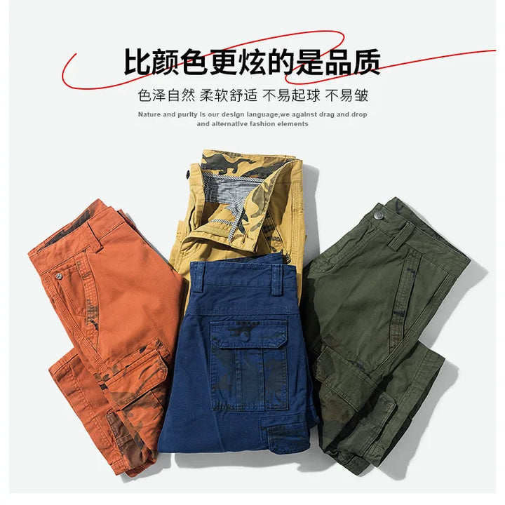 Summer Fashion Tooling Shorts for Men Casual Loose Cargo Shorts Outdoor Sport Pants Men Versatile Straight Cotton Short Trousers