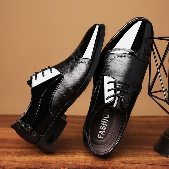 New Leather Shoes Men Lace Up Formal Dress Shoes Luxury Business Oxford Male Office Wedding Dress Shoes Footwear