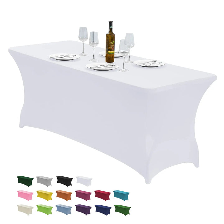 1Pc Spandex Table Cover for 6FT/4FT Table Universal Fitted Stretch Tablecloth for Party, Banquet, Wedding and Events