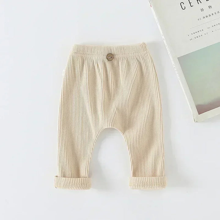 Baby Solid Leggings Girls All-match Striped Skinny Pants Kids Cotton Elasticity Slim Pants Newborn Boy Stretch Trousers