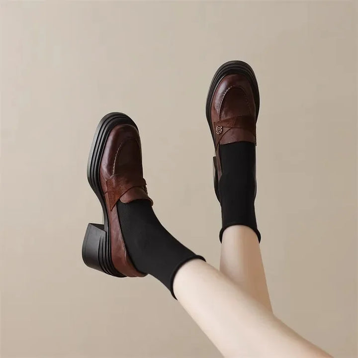 Women's Dress Shoes Fashion Retro Spring Autumn Women Mary Jane Shoes Causal Versatile Lolita Ladies High Heels Leather Shoes