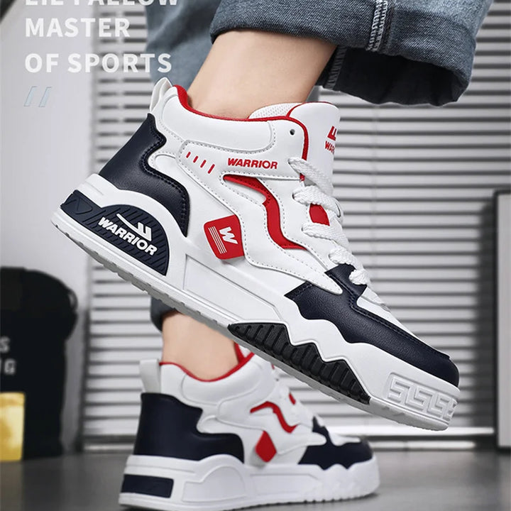 New Four Seasons Men's Sneakers Men's Comfortable Platform Shoes  Trend Lace-up Vulcanized Shoes White Casual Sneakers 5