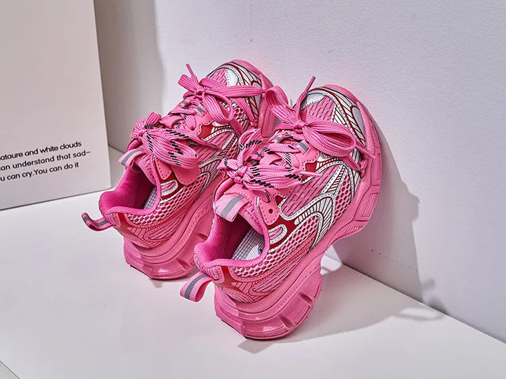Children Brand Casual Sneakers 2023 Autumn Boys Girls Sport Shoes Kids Thick-sole Sneakers Women Chunky Trainers Running Shoes